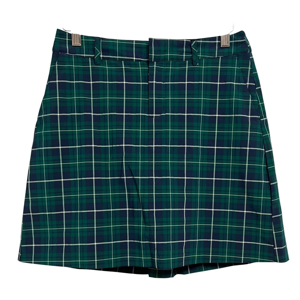 Lady Hagen Skort Women Size 2 Green Navy Plaid Golf Tennis Athletic Skirt